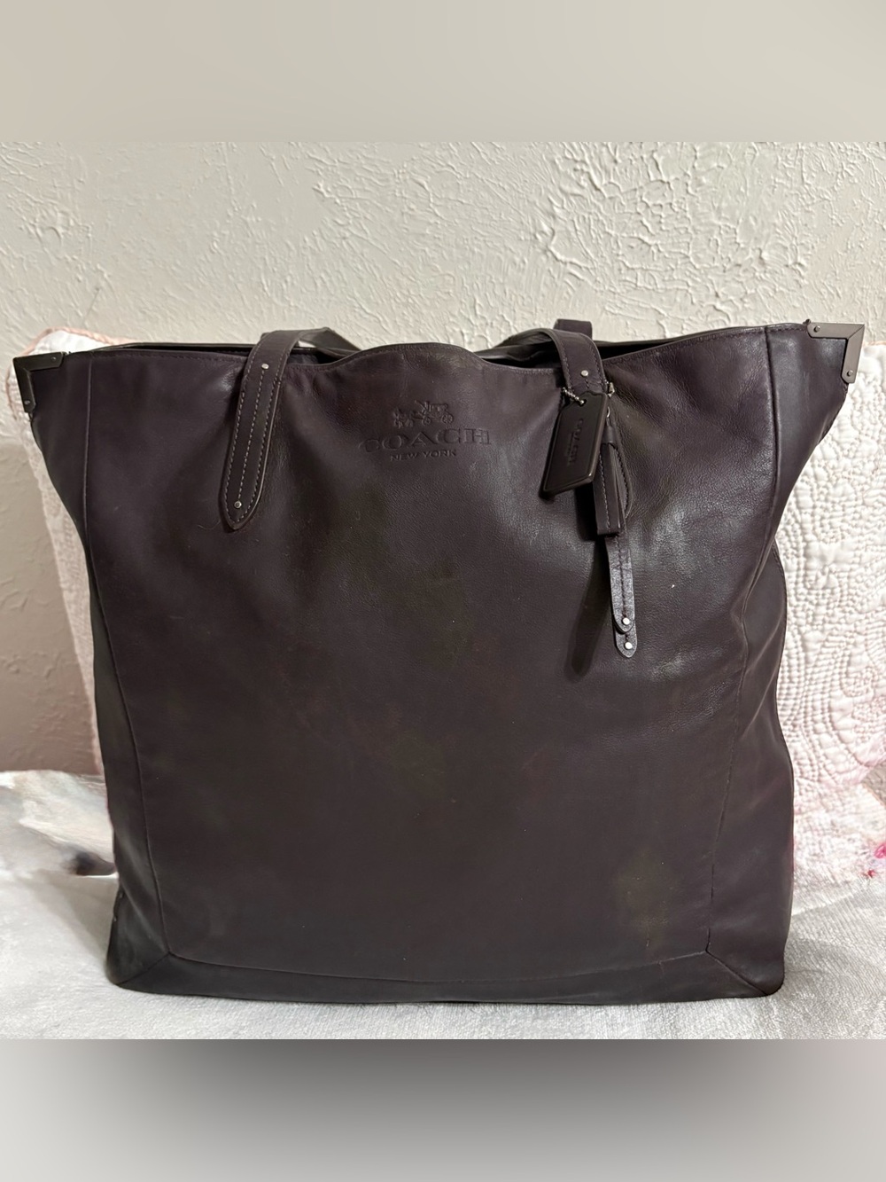 COACH F31405 Josie Tote Bag Large Rich Mahogany, Brown Soft Leather.